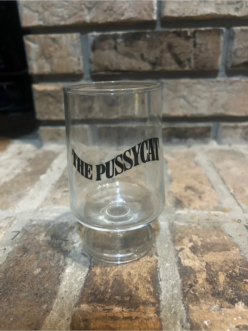 The Pussycat Clear Glass Footed wine glass